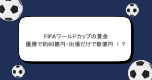 FIFAワールドカップの賞金は優勝で約80億円・出場だけで数億円って本当 !?